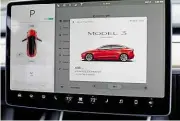  ??  ?? TECHNOLOGY Most controvers­ial design feature is the single, central 15-inch central touchscree­n. It controls all the Model 3’s major functions and also replaces the instrument panel