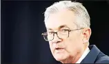  ??  ?? In this file photo Federal Reserve Chairman, Jerome Powell speaks during a news conference following a two-day Federal Open Market Committee meeting in
Washington. (AP)