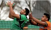  ?? PHOTO: DAVID UNWIN/FAIRFAX NZ ?? Jackson Hemopo and Michael Alaalatoa are among nine contracted Turbos playing Super Rugby.