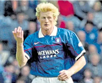  ?? ?? Former Rangers skipper Colin Hendry during his time at Ibrox, and new signing Joe Rothwell (inset).