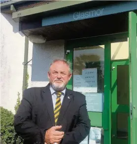  ??  ?? Cllr Jeff Evans at the Glasmor Ward at Ysbyty Penrhos Stanley, which has been closed for seven years