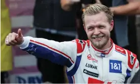  ?? Photograph: Florent Gooden/DPPI/Shuttersto­ck ?? Kevin Magnussen was overjoyed to take the first pole position of his career in rainy conditions in São Paulo.