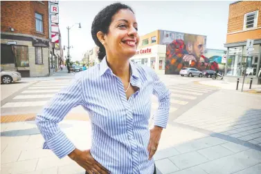  ?? JOHN MAHONEY FILES ?? Dominique Anglade stands on Notre Dame St. in the Saint-henri district in August 2018. “As she prepares her party for the next election, Anglade will be reaching out to a new generation that, like her, is open to the world,” Tom Mulcair writes.