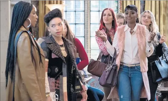  ?? Adam Rose Netf lix ?? ASHLEY BLAINE FEATHERSON, left, Logan Browning and Antoinette Robertson in “Dear White People,” the Netflix series created by Justin Simien.