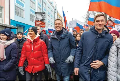  ??  ?? Alexei Navalny during a demonstrat­ion last year