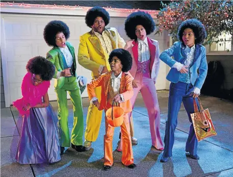  ??  ?? DIVERSITY IN COLOUR: They could be a modern family, but for the bell-bottoms. The cast of ‘Black-ish’, from left: Marsai Martin, Marcus Scribner, Anthony Anderson, Miles Brown, Tracee Ellis Ross and Yara Shahidi