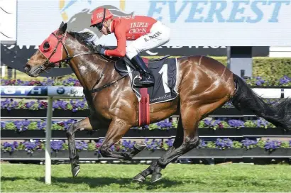  ?? PHOTO: Triple Crown Syndicatio­ns. ?? JUBILEE-BOUND. Plans are being formulated for Redzel, Group 1 Darley Classic winner, to run in next year’s Diamond Jubilee.