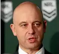  ??  ?? NRL chief executive Todd Greenberg has vowed to take a hard line on player misbehavio­ur.