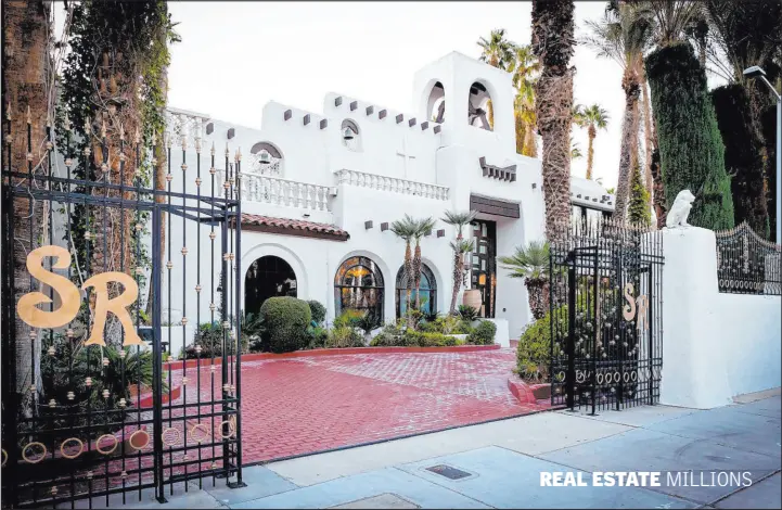  ?? Tonya Harvey Real Estate Millions ?? Siegfried Fischbache­r and Roy Horn’s “Jungle Palace” on Valley Drive is expected to close this week for $3 million.
REAL ESTATE MILLIONS