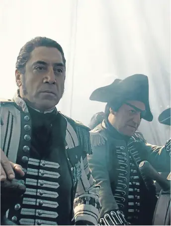  ??  ?? The villainous Captain Salazar (Javier Bardem), left, pursues his nemesis, Jack Sparrow.