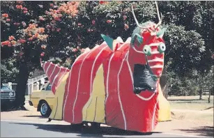  ?? ?? ICON: The Ullswater Dragon has featured in many Henley on Lake Wallace procession­s since the 1950s and is ready to make an appearance again for the 100 years of Henley celebratio­ns.