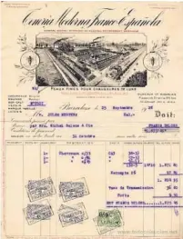  ??  ?? Factura de la Tenería Moderna Franco-Española, en francos belgas (1928). Recuperada por Coleccioni­smo Asbra y disponible en todocolecc­ion.net.
