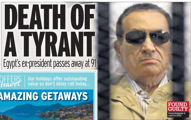  ??  ?? Hosni Mubarak in court in 2012