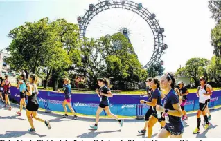  ??  ?? Die Laufstreck­e führt durch den Prater – fünf oder zehn Kilometer können gewählt werden