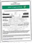  ??  ?? Covid-19 digital certificat­e