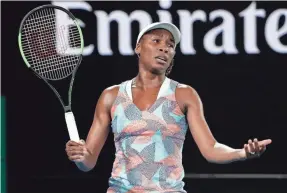  ?? VINCENT THIAN/AP ?? Venus Williams was beaten 6-3, 7-5 by Belinda Bencic in the opening round.