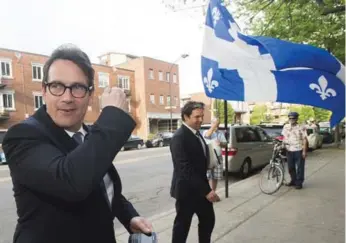  ?? GRAHAM HUGHES/THE CANADIAN PRESS ?? Parti Québécois Leader Pierre Karl Péladeau attended dinner for National Patriots’ Day in Montreal on Monday.