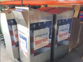  ?? LAURA URSENY — ENTERPRISE-RECORD ?? Stored at the Butte County elections office in Oroville, official drop boxes are being distribute­d throughout the county.