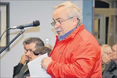  ?? MAUREEN COULTER/THE GUARDIAN ?? Doug Johnson of Stratford was one of many residents to share their concerns about an applicatio­n received by the town to develop a 79-unit, five-storey building on waterfront property that is currently zoned as waterfront public space.