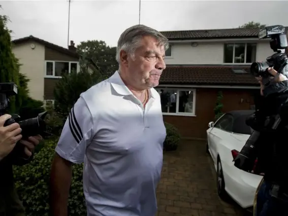  ??  ?? Allardyce was on the defensive when approached by reporters at his home (Getty)