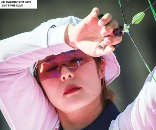  ??  ?? Choi bomin (Korea) with a carter Target 3 thumb release