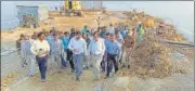  ?? ?? A team of UP government officials visited Bundelkhan­d for a status check of ‘tap water at each doorstep’ scheme on Wednesday.