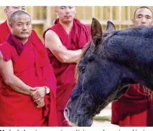  ??  ?? Markash deux jours avant son décès avec des moines chinois.