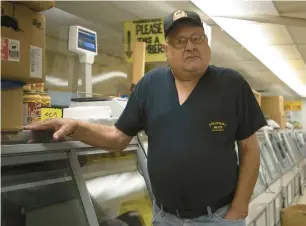  ?? NUR ADAM/BUCKS COUNTY COURIER-TIMES ?? Owner Marvin Frederick stands Thursday in his Dutch butcher shop, Frederick’s Family Meats, at the Quakertown Farmers Market.