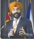  ?? THE CANADIAN PRESS ?? Innovation Minister Navdeep Bains says people should “feel confident online.”