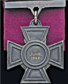  ?? ?? The Victoria Cross awarded to Sqd Ldr Arthur Scarf sold for £682,000