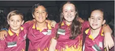  ??  ?? Cambooya State School captains, (from left) Joey Bonell, Cooper Seddon, Ashleigh Ciesiolka and Georgie Williams.