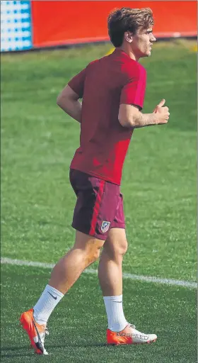  ?? FOTO: EFE ?? Griezmann, en un entrenamie­nto en el Cerro del Espino