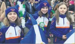  ?? ?? Parade proud last Thursday were Emily Carroll, Grace Carroll and Jess Howard.