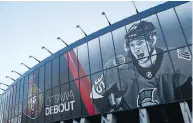  ?? TONY CALDWELL / POSTMEDIA NEWS ?? A mural at Canadian Tire Centre in Ottawa features Matt Duchene, who was traded on Friday to Columbus.