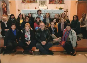  ??  ?? Sonata Singers, with local composer Michael Holohan at the Cork Internatio­nal Choral Festival