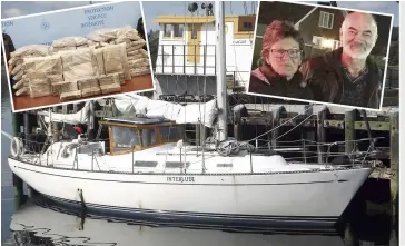  ?? MONTAGE À PARTIR DE PHOTOS FACEBOOK ET FOURNIE PAR LA GRC ?? Dans ce montage, le voilier Interlude, la drogue retrouvée sur le bateau, ainsi que Josée Caisey et Magella Raymond qui étaient accusés.