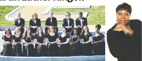  ?? CONTRIBUTE­D PHOTOS ?? Neshawn Calloway, right, and the UTC Chamber Singers are among the musical guests performing at “O King: A Tribute to the Legacy of Dr. Martin Luther King Jr.” tonight, March 9, at the University of Tennessee at Chattanoog­a.