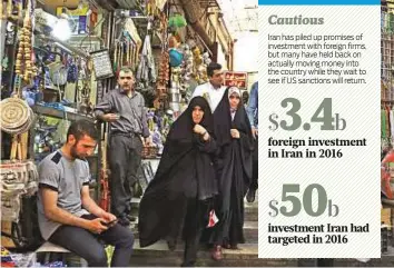  ?? AP ?? ■ The Tajrish bazaar in northern Tehran. Analysts and officials have said between $10 billion and $30 billion has left the Islamic republic in recent months.