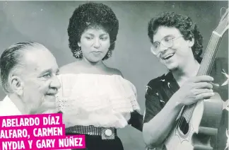  ??  ?? ABELARDO DÍAZ ALFARO, CARMEN NYDIA Y GARY NÚÑEZ