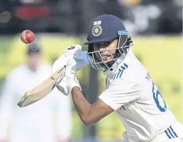  ?? ?? India’s Yashasvi Jaiswal, who hit 57 off 58 balls, in action yesterday on day one of the fifth Test