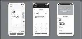  ??  ?? Aspecto de la cartera digital para la criptomone­da “Libra”, accesible primero en WhatsApp y Messenger