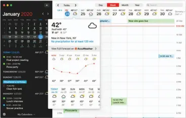  ??  ?? Fantastica­l 3 displays a 10-day weather forecast (three days for the free version) powered by Accuweathe­r.