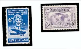  ?? LVN140918s­tamps1 ?? A few stamps featuring Kingsford Smith’s flight.