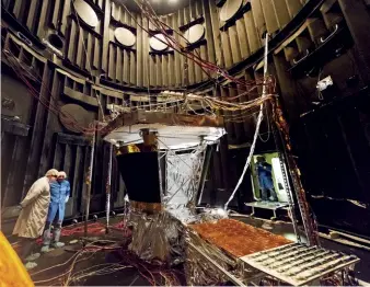  ??  ?? In February 2017, the probe's special cooling system was heat tested by NASA. The black plate at the centre of the photo is one of two coolers.