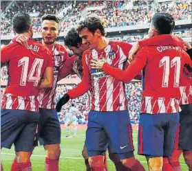  ?? FOTO: J.A.S. ?? Antoine Griezmann, celebrando un gol en el Wanda Metropolit­ano