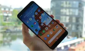  ??  ?? The Google Pixel 3a XL has a fantastic camera, great software and beats its smaller sibling on battery, but is more difficult to handle. Photograph: Samuel Gibbs/The Guardian
