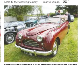  ??  ?? Another car that attracted a lot of attention at Woodchurch was this magnificen­t 1954 Jensen Intercepte­r drophead coupé. Powered by a 3998cc six-cylinder engine, only 88 examples were ever built.