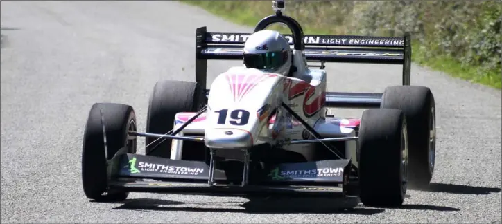  ??  ?? Robert Dwane, who was winner on both days at the Naylor Engineerin­g Irish Hillclimb Championsh­ips in Killurin.