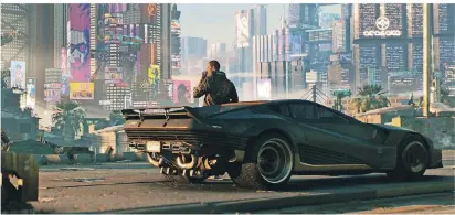  ?? FOTOS: CD PROJEKT/ SQUARE ENIX/NINTENDO ?? Das polnische Entwickler-Studio CD Projekt ist bekannt für opulente Rollenspie­le – bislang vor allem in Fantasy-Welten. Das Science-Fiction-Spiel „Cyberpunk 2077“soll im April 2020 erscheinen. Die Szenerie erinnert verdächtig an „Blade Runner“.