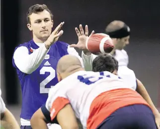  ?? PIERRE OBENDRAUF ?? Alouettes quarterbac­k Johnny Manziel is hoping to improve Montreal’s 1-6 record and end its four-game losing streak when the team visits Ottawa Saturday to take on the Redblacks.